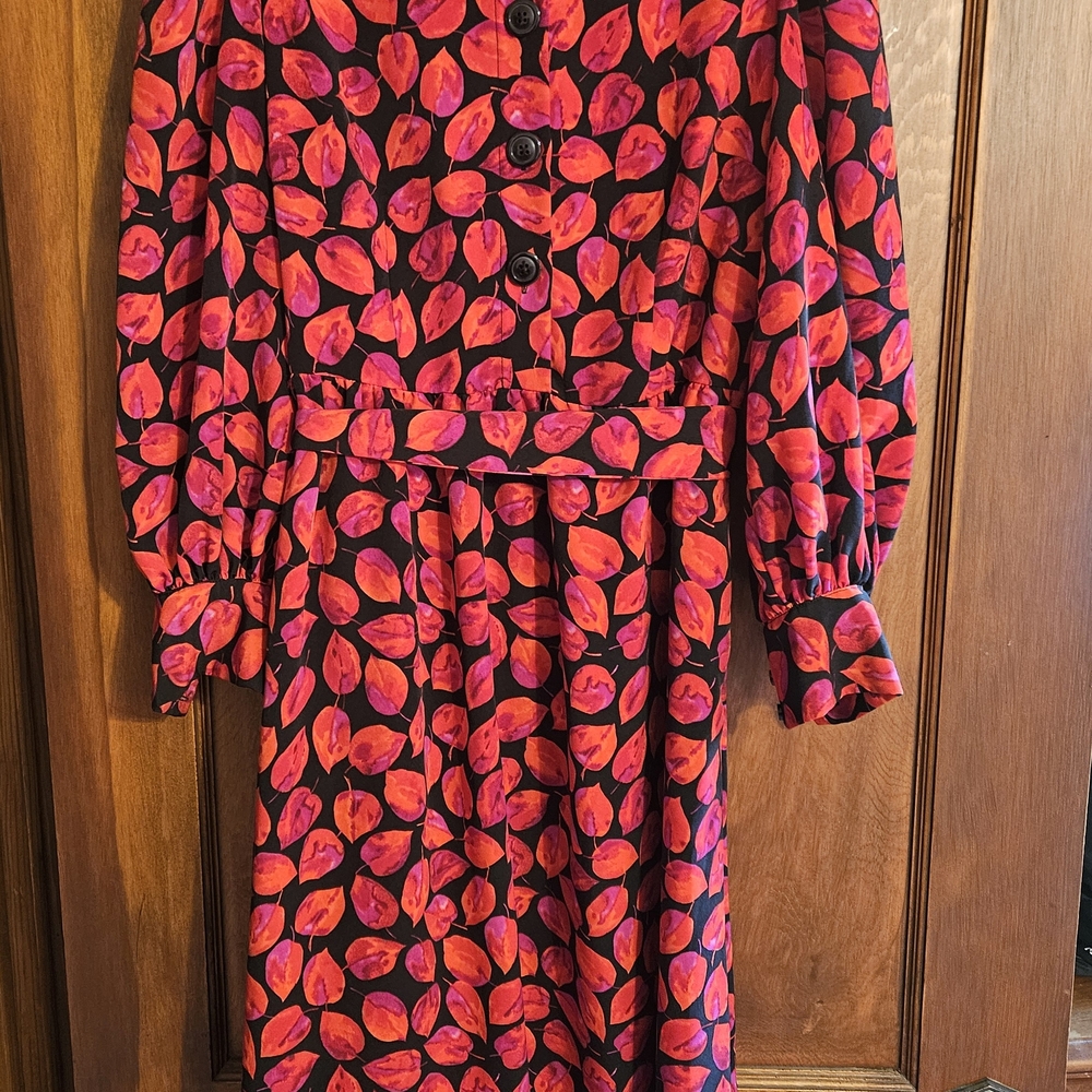 Who What Wear Red and Black Long Sleeve Dress